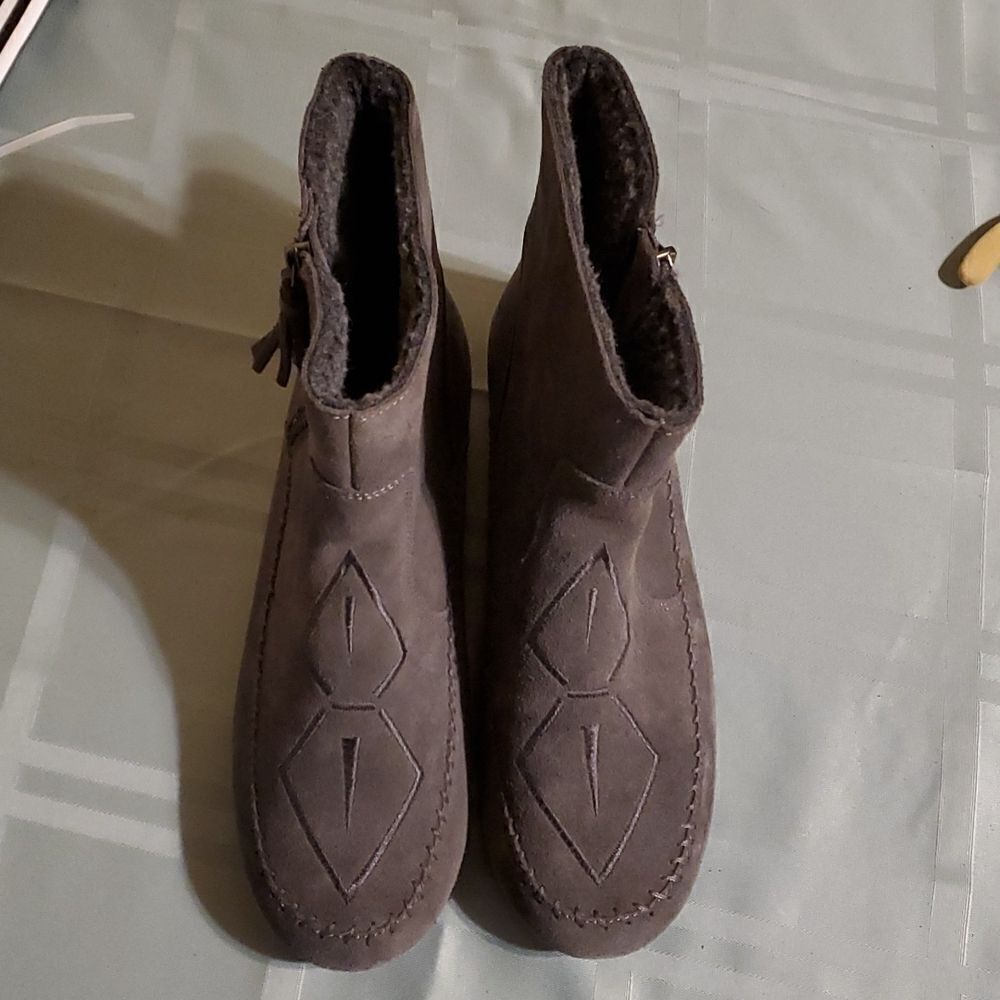 SPORTO SUEDE BOOTS WHIPSTITCH GRAY 8 1/2